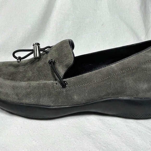 PRADA gray suede toggle loafers, never worn - Picture 8 of 9